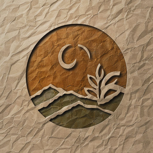 Handcrafted logo with earthy tones and natural texture