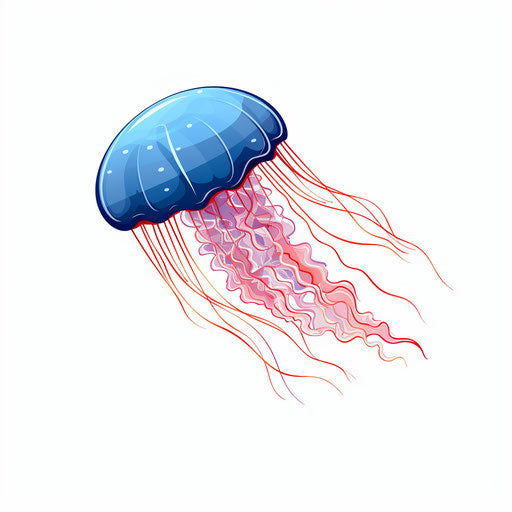 Minimalist style jellyfish clipart on white background