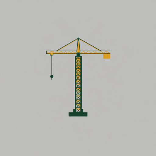 Professional construction company logo with stylized crane
