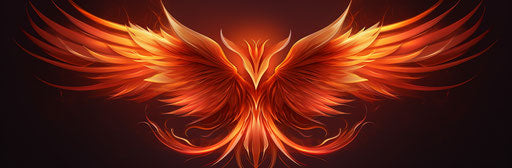 Dynamic red and orange avian icon
