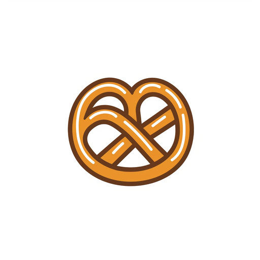 Minimalist style pretzel clipart on white background