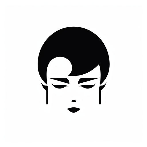 Minimalist style head illustration on white background