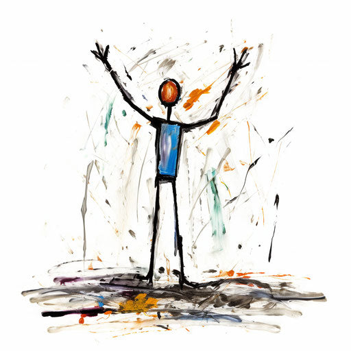 Stick Figure in Oil Painting Style