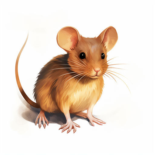 Mouse illustration in the style of Chiaroscuro Art, on white background