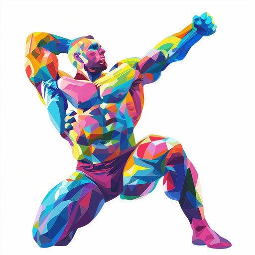 Photo realistic strength clipart on flat white background, high detail, vibrant colors