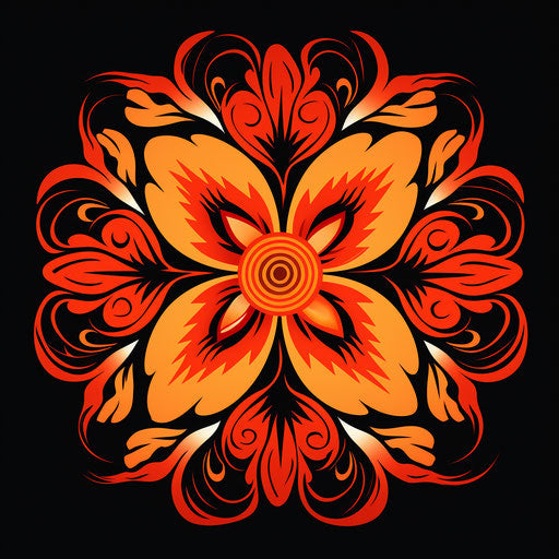 Polynesian flower seamless tattoo design - digital art