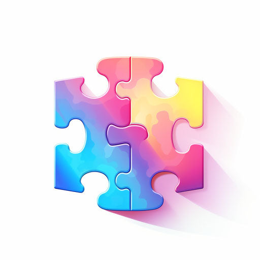 Puzzle piece in Pastel Colors Art style, on white background