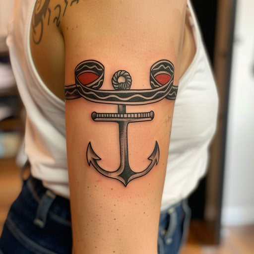 Tattoo armband of nautical themes with anchors