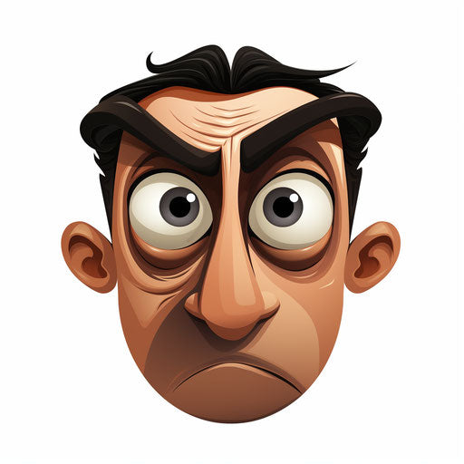 Cartoon face in the style of Chiaroscuro Art on white background