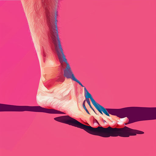 Foot clipart on bright magenta background with vivid colors