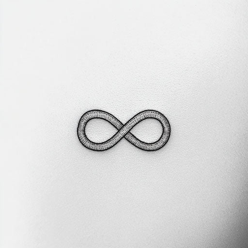 Tiny infinity symbol in monochrome for simple tattoos for women
