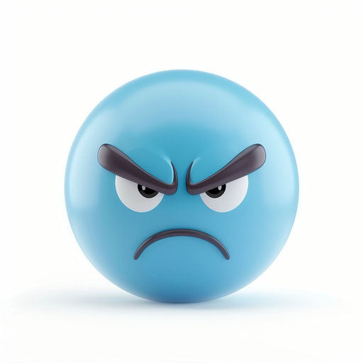 Blue sad sphere emoticon