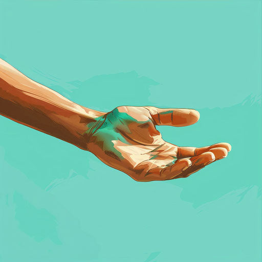 Realistic kindness illustration on turquoise background