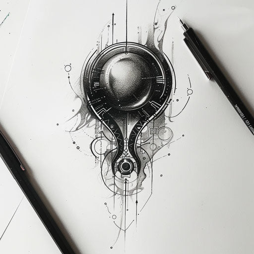 Black pearl with digital circuit patterns