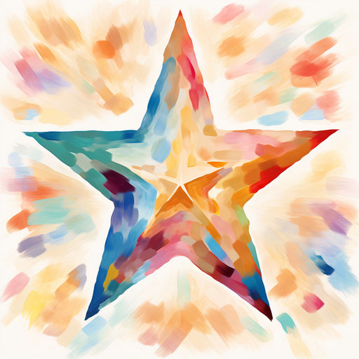 Star clipart in the style of Impressionistic Art, on a white background