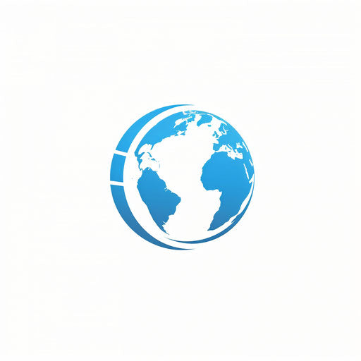 Clean smart logo with a minimalist globe design on white background