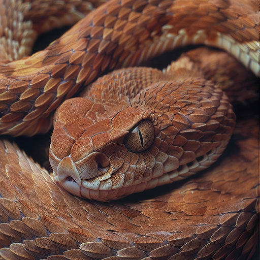 Copperhead snake blending into its surroundings