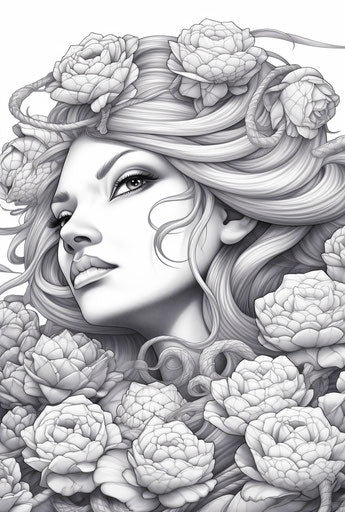 Beautiful modern women in symbolic portrait