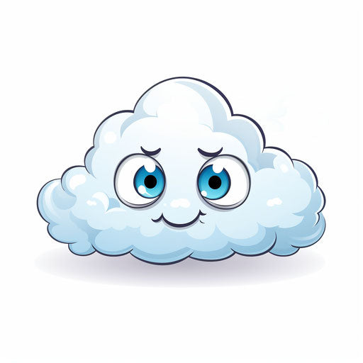 Cartoon Cloud in Chiaroscuro Art style, on white background