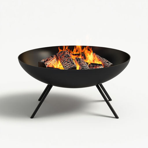 3D Fire Pit with photo realistic style on white background clipart
