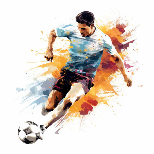 Soccer player in the style of Impressionistic Art