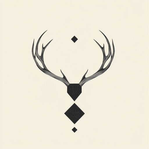 Clip art deer antlers with geometric shapes for modern decor