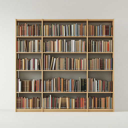 3D library in photorealistic style on flat white background, isolated clipart