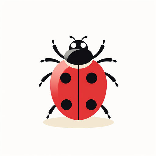 Ladybug in Minimalist style on white background