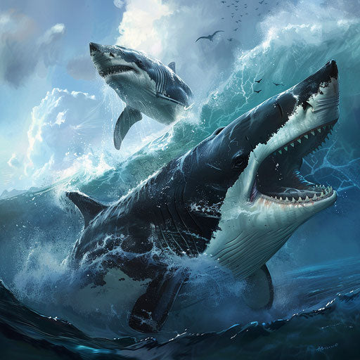 Epic clash of orcas and megalodons