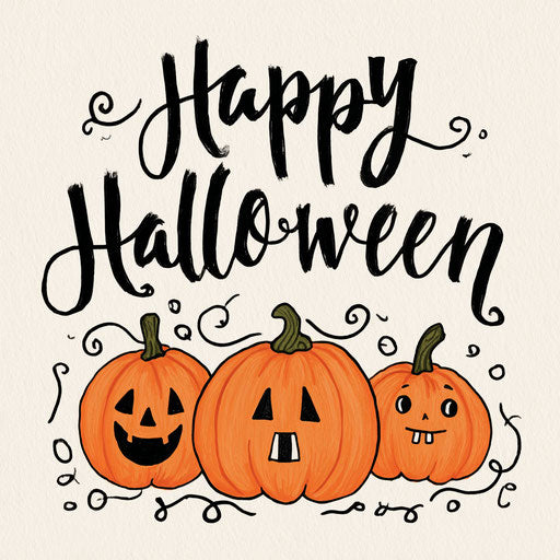 Cheerful Halloween with playful pumpkins