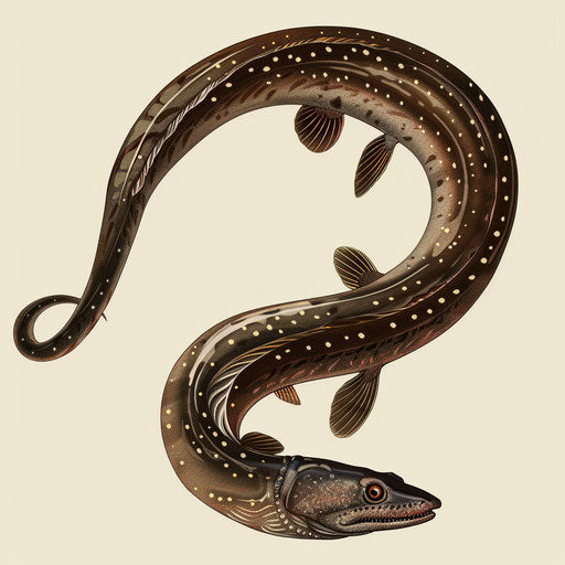 Eel clipart in photo realistic quality on a flat beige background