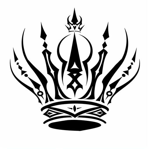 Queen crown tattoo in tribal style