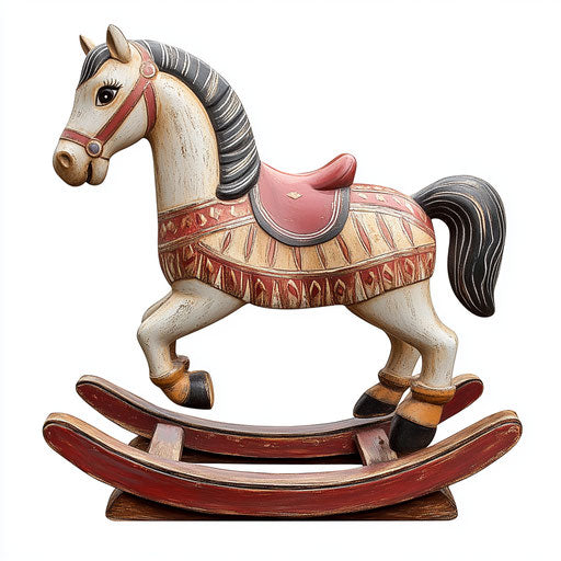 Realistic rocking horse, high resolution, isolated