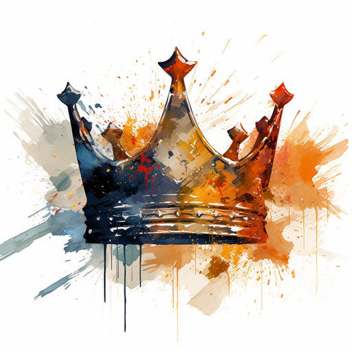 Crown clipart in the style of Impressionistic Art, on white background