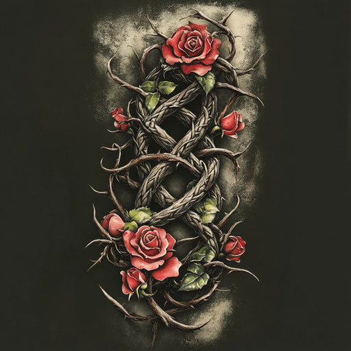 Half sleeve tattoos for women with Celtic knot and roses