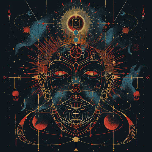 Alchemy symbols of sun, sky and earth