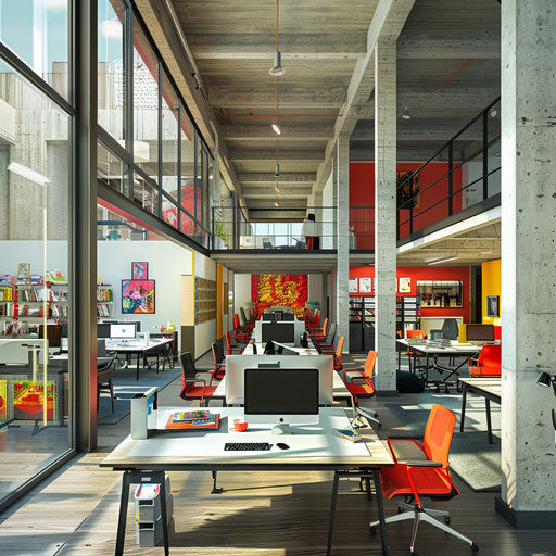 Collaborative office spaces with open layout