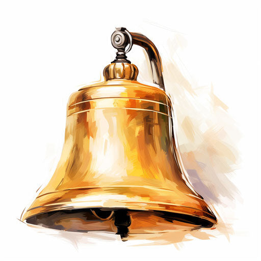 Bell clipart in the style of Impressionistic Art, on white background