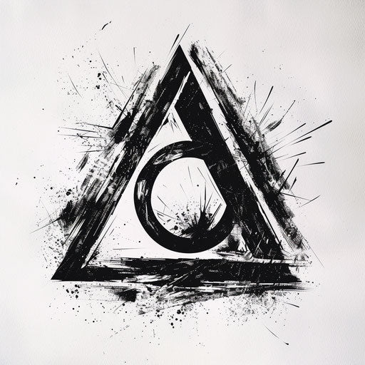 Elegant tattoo sketch with anarchy symbol in minimalist black lines, clipart style