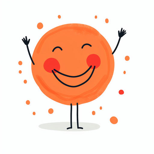 Happy illustration in Minimalist style, on white background