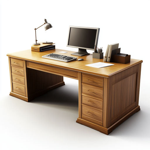 Realistic clipart of an office desk, high resolution, isolated