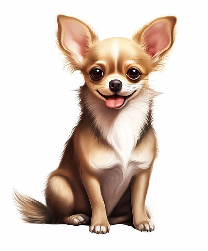 Chihuahua dog drawing, light maroon and light brown style