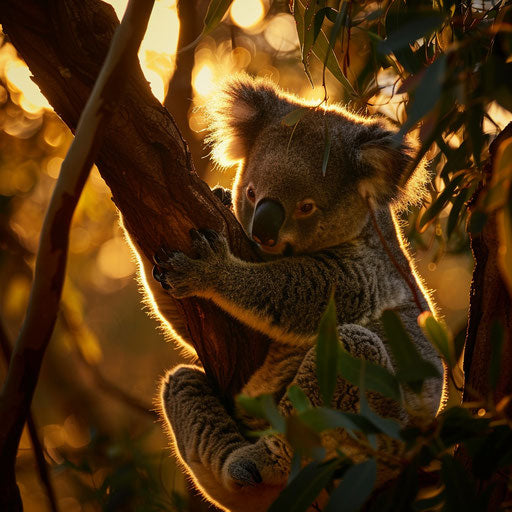 Koala in golden hour light
