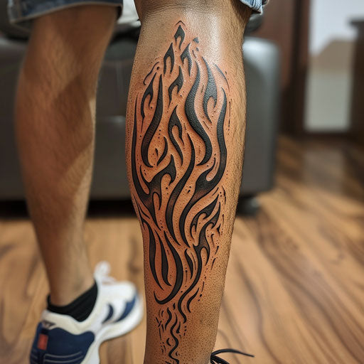 Meaningful tattoos for men with tribal flames
