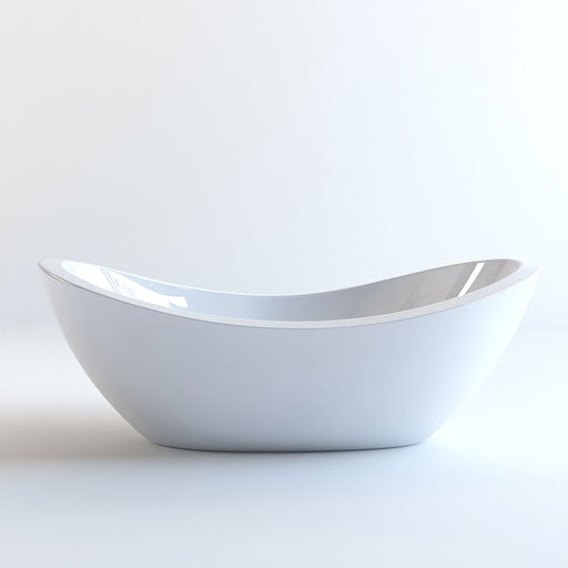 3D bath on flat white background, photo realistic style