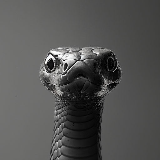 Black mamba snake with a playful expression