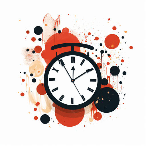 Minimalist Style Time Illustration on White Background