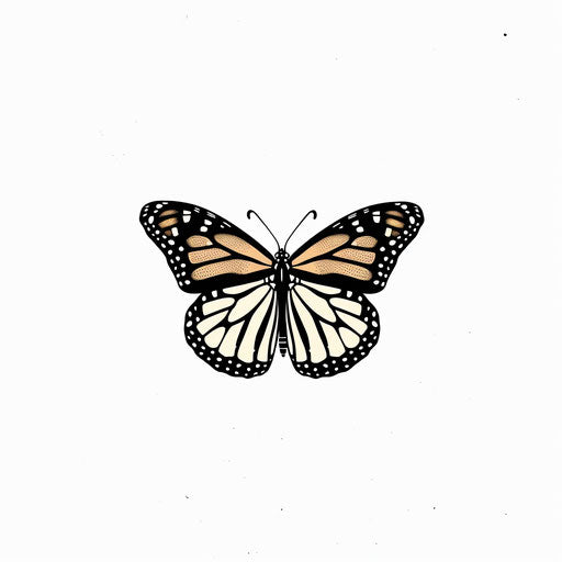 Monarch butterfly minimalist tattoo, simple and elegant