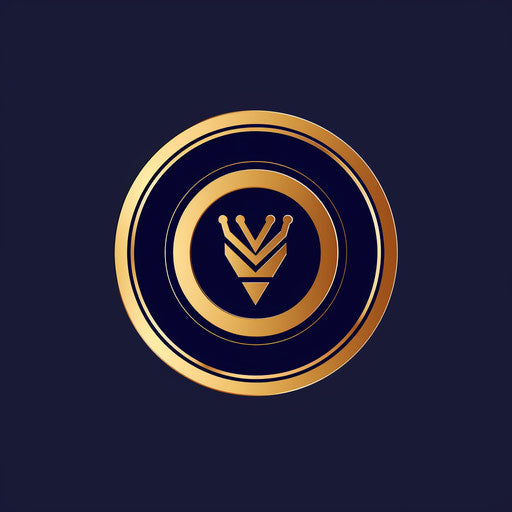 Elegant logo for YouTuber with a gold emblem on dark blue background