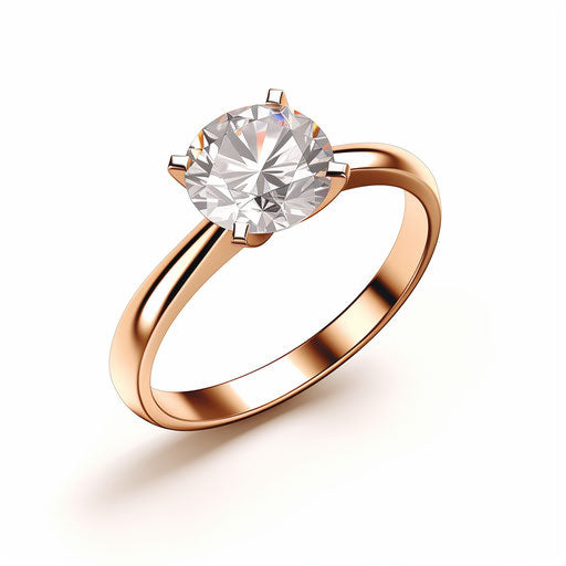 Minimalist style engagement ring clipart on white background